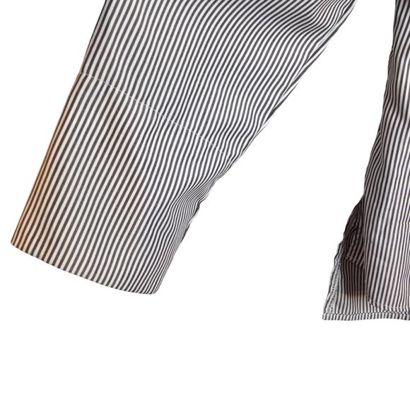 Kontrol Contemporary Embroidered Blue Striped Rose Floral Top - Picture 6 of 8